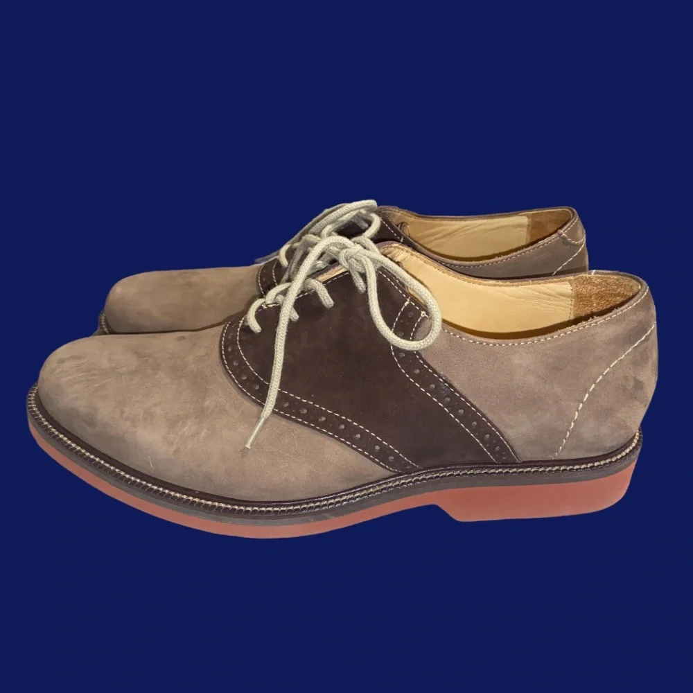 COPY - 1901 Mens oxford ‘Saddle up’ in color sand/chocolate brown, size 8 m